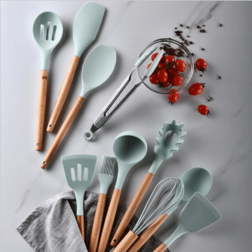Complete 12-Piece Silicone Utensil Set-Non-Stick Cookware Safe, Heat-Resistant Tools