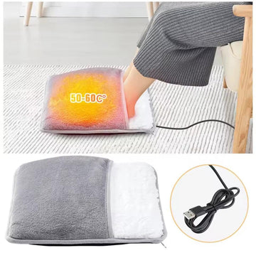 USB Electric Foot Warmer Heating Pad – Soft Plush Heated Foot Mat for Winter
